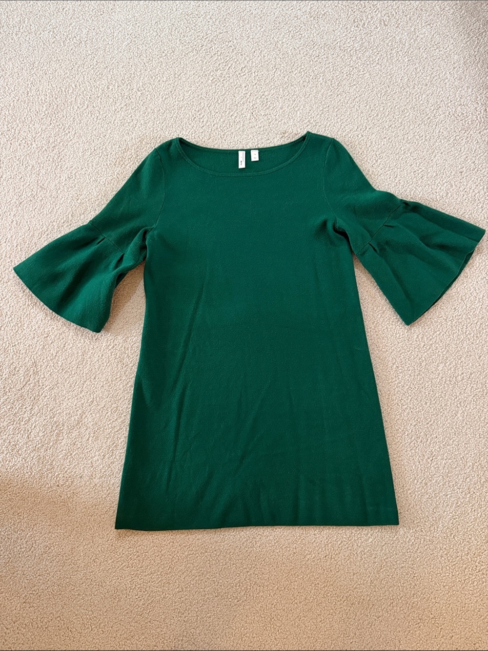 Anthropologie Moth Green Knit Bell Sleeve Sweater Dress M